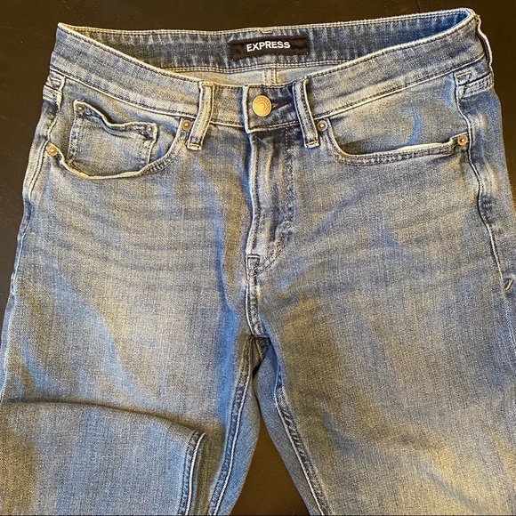 straight cut stretch jeans